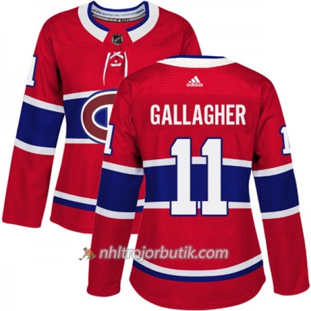 Dame Ishockey Montreal Canadiens Tröja Brendan Gallagher 11 Adidas 2017-2018 Röd Authentic